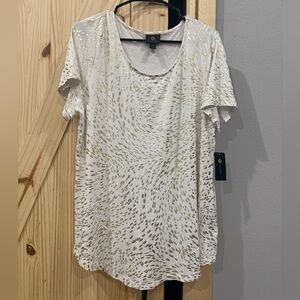 Elegant White and Gold Women's Top